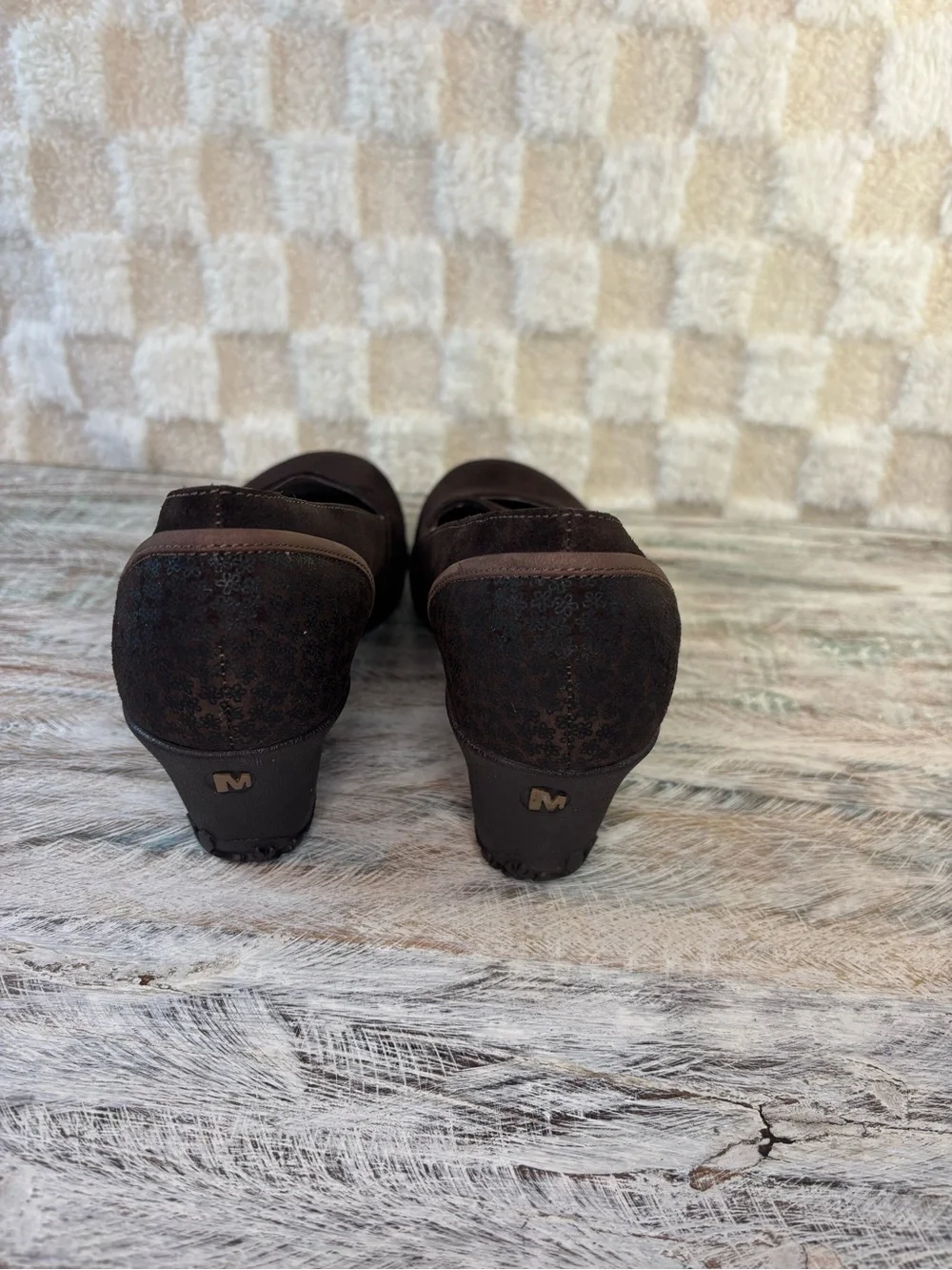 Merrell Women's Petunia Brown Suede Mary Jane Wedge Slip-On shoes size 6.5